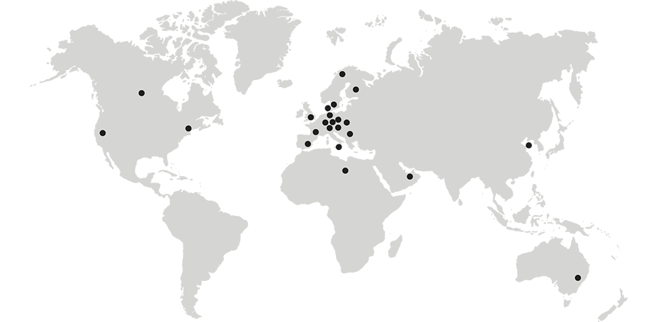 Map of Archevio clients around the world